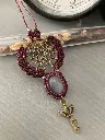 Everything but Garlic Makramee Halskette Amulett Medaille